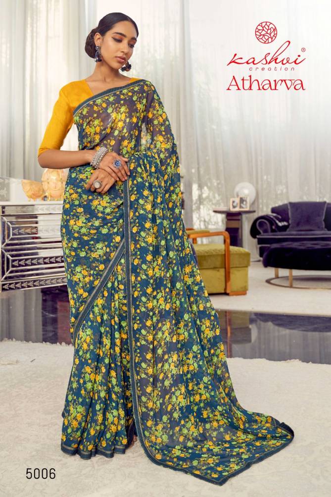 Atharva By Kashvi Weightless Printed Sarees Wholesale Shop In Surat